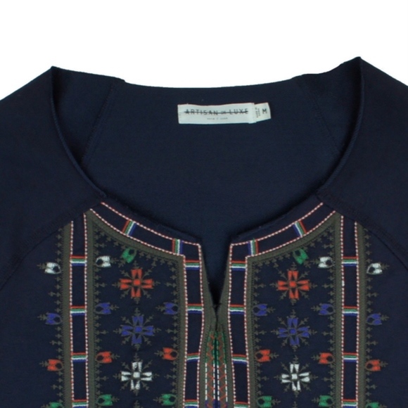 New ARTISAN DE LUXE Navy Embroidered Sweatshirt - Picture 2 of 3